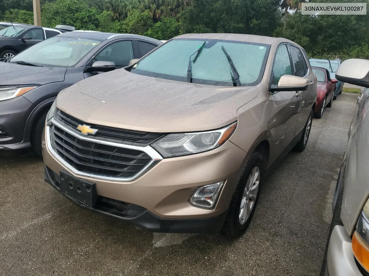 2019 Chevrolet Equinox Lt VIN: 3GNAXUEV6KL100287 Lot: 75885864