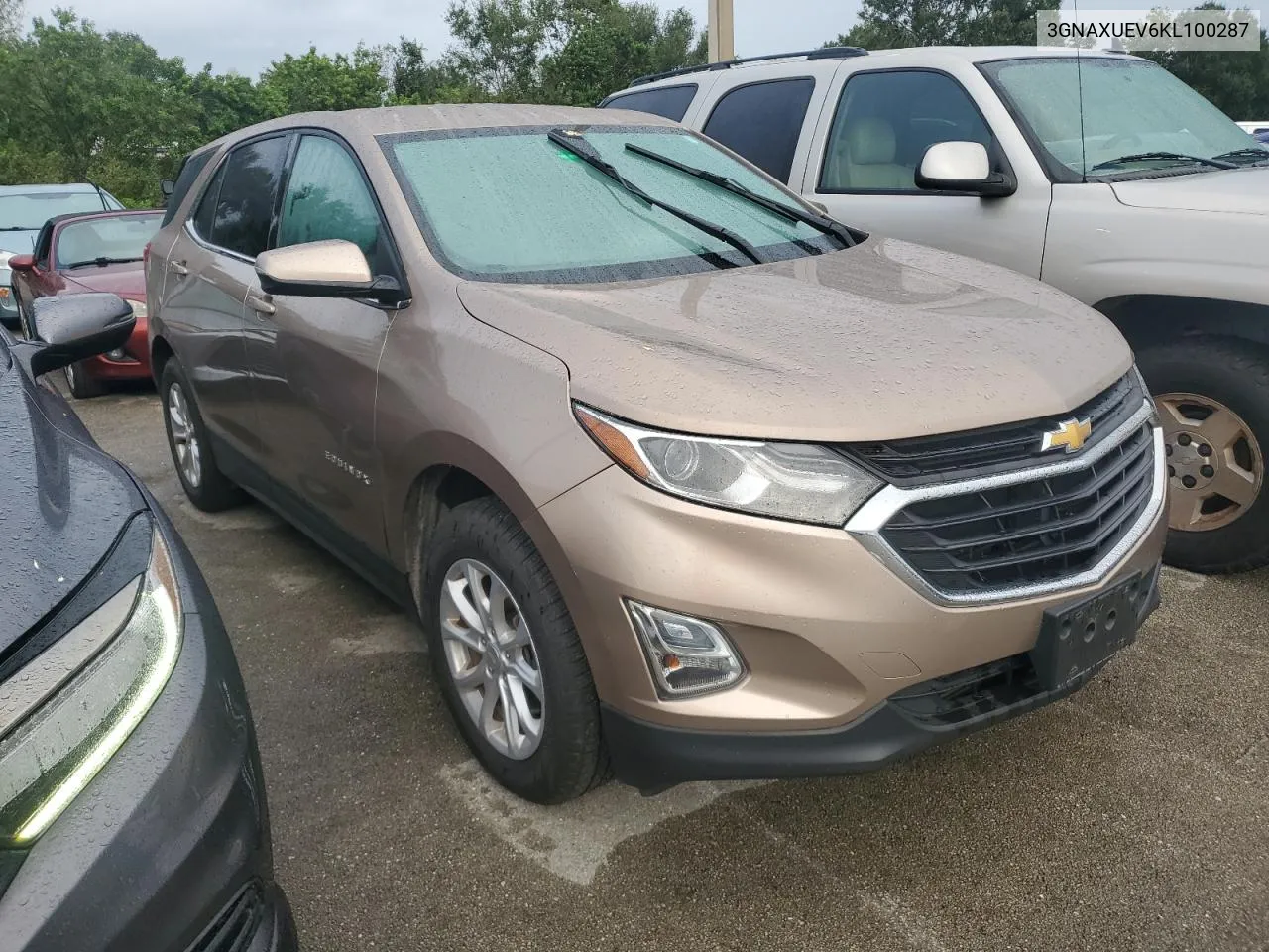 2019 Chevrolet Equinox Lt VIN: 3GNAXUEV6KL100287 Lot: 75885864