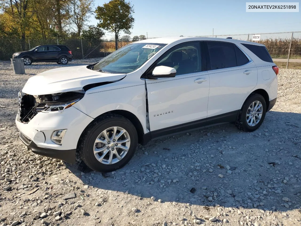 2019 Chevrolet Equinox Lt VIN: 2GNAXTEV2K6251898 Lot: 76294234