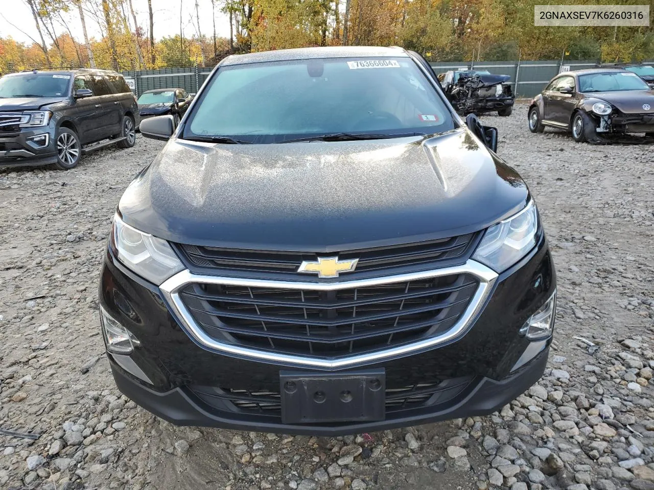 2019 Chevrolet Equinox Ls VIN: 2GNAXSEV7K6260316 Lot: 76366604