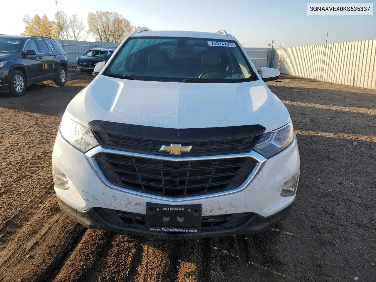 2019 Chevrolet Equinox Lt VIN: 3GNAXVEX0KS635337 Lot: 76514294