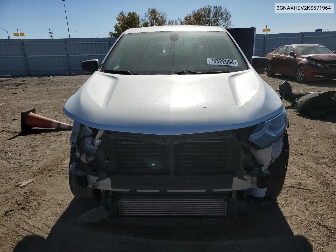 2019 Chevrolet Equinox Ls VIN: 3GNAXHEV2KS571964 Lot: 76522094