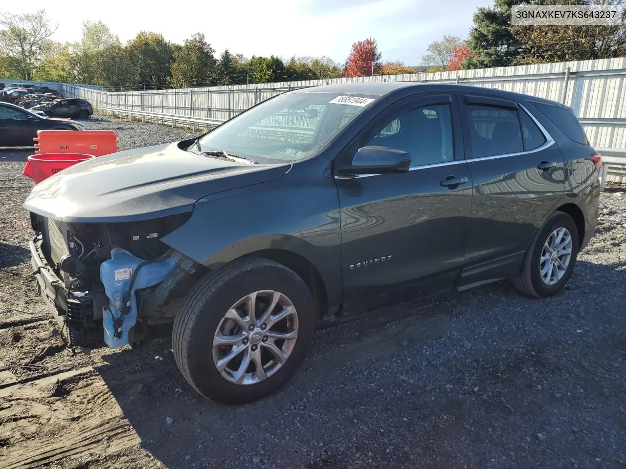 2019 Chevrolet Equinox Lt VIN: 3GNAXKEV7KS643237 Lot: 76551944