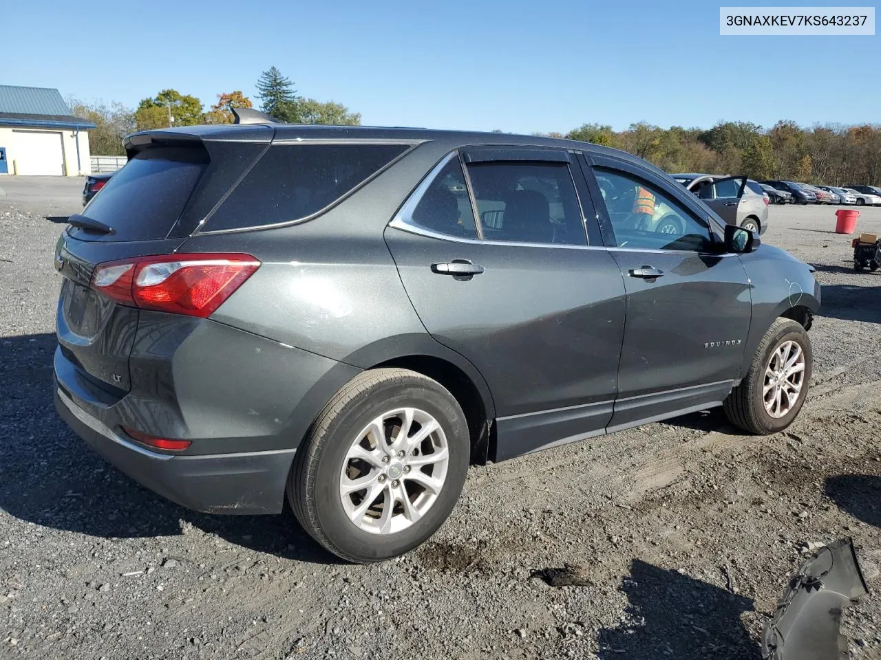 2019 Chevrolet Equinox Lt VIN: 3GNAXKEV7KS643237 Lot: 76551944