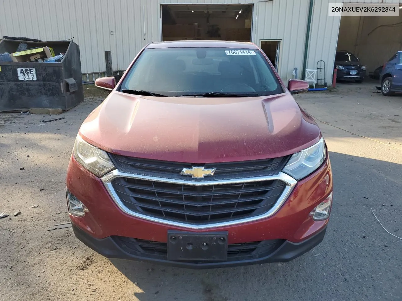 2019 Chevrolet Equinox Lt VIN: 2GNAXUEV2K6292344 Lot: 76671414