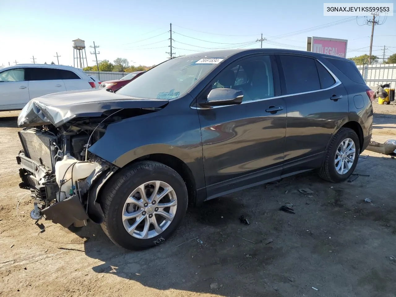 2019 Chevrolet Equinox Lt VIN: 3GNAXJEV1KS599553 Lot: 76691834