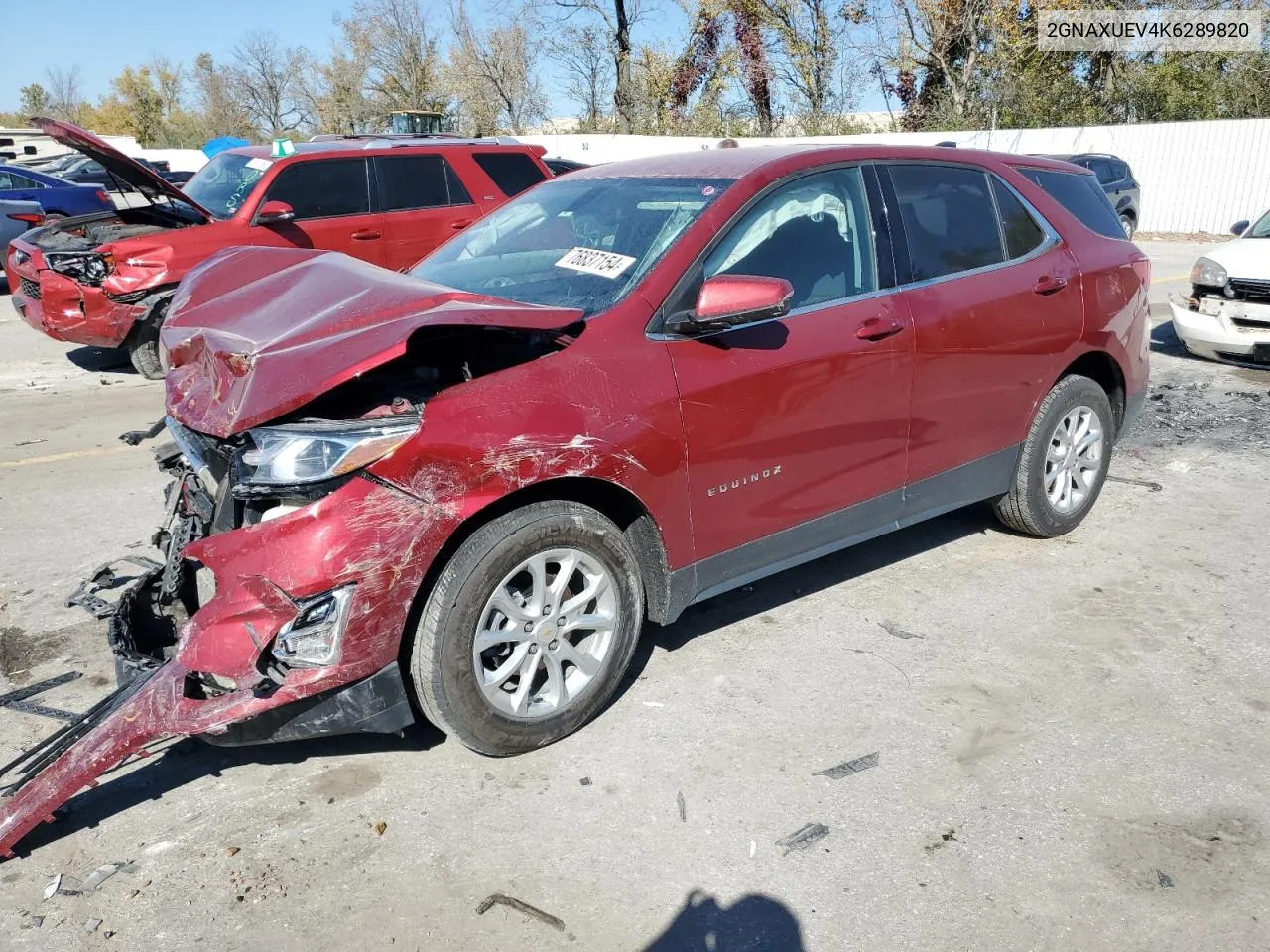 2019 Chevrolet Equinox Lt VIN: 2GNAXUEV4K6289820 Lot: 76837154