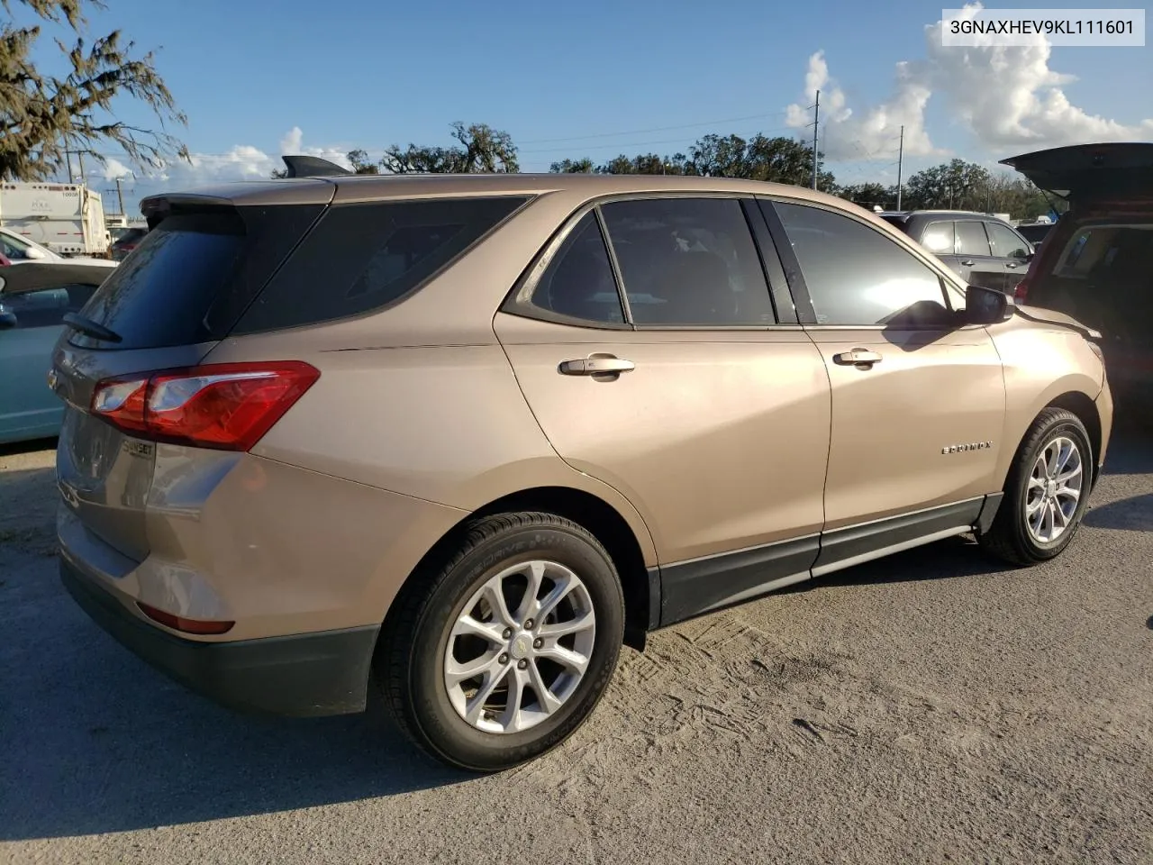 2019 Chevrolet Equinox Ls VIN: 3GNAXHEV9KL111601 Lot: 77033534