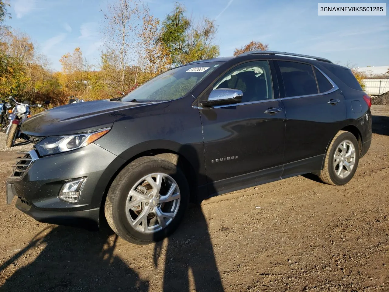 2019 Chevrolet Equinox Premier VIN: 3GNAXNEV8KS501285 Lot: 77076624