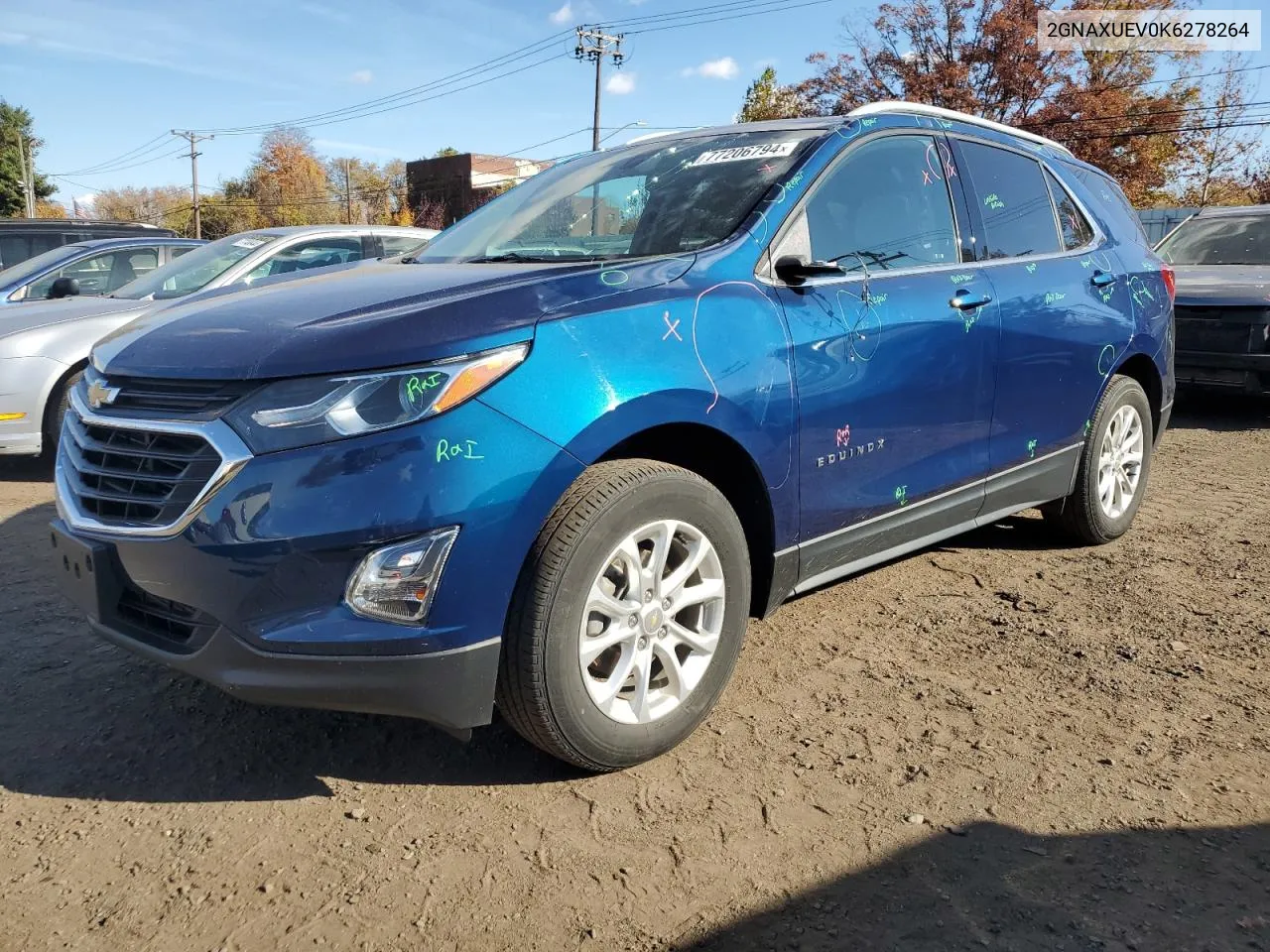 2019 Chevrolet Equinox Lt VIN: 2GNAXUEV0K6278264 Lot: 77206794