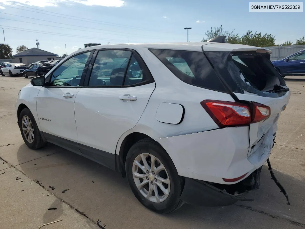 2019 Chevrolet Equinox Ls VIN: 3GNAXHEV7KS522839 Lot: 77540354