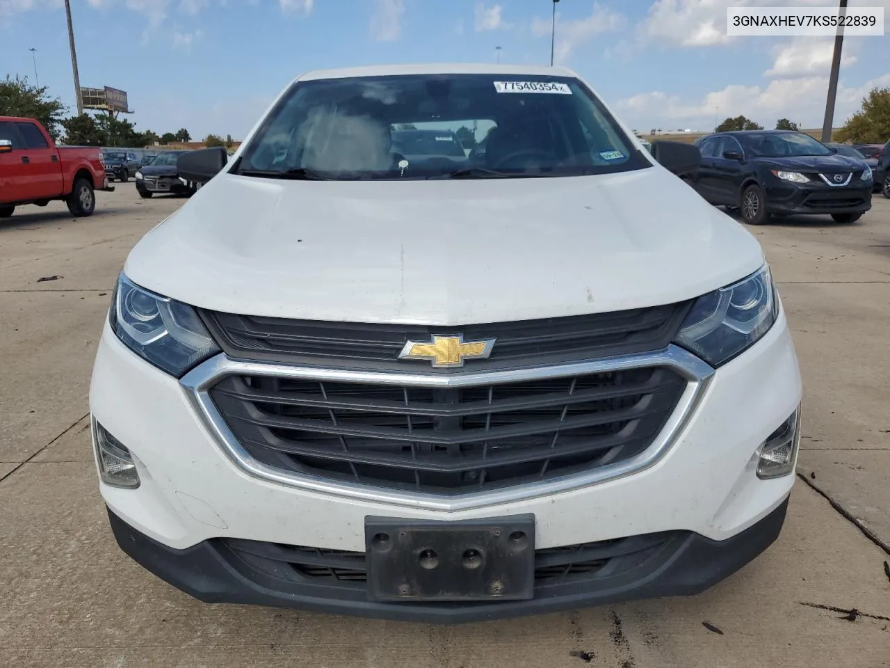 2019 Chevrolet Equinox Ls VIN: 3GNAXHEV7KS522839 Lot: 77540354