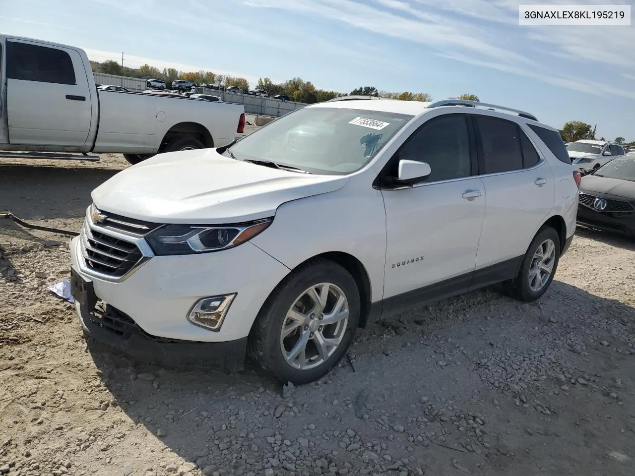 2019 Chevrolet Equinox Lt VIN: 3GNAXLEX8KL195219 Lot: 77553664