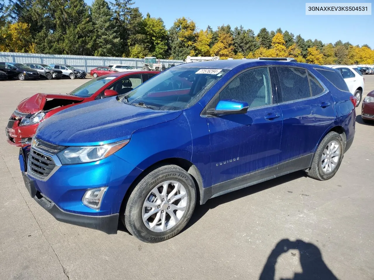 2019 Chevrolet Equinox Lt VIN: 3GNAXKEV3KS504531 Lot: 77576294