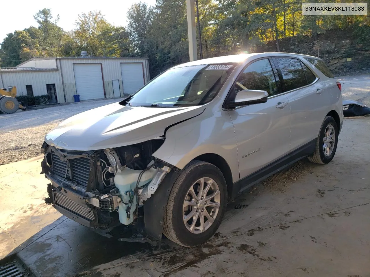 2019 Chevrolet Equinox Lt VIN: 3GNAXKEV8KL118083 Lot: 77660174