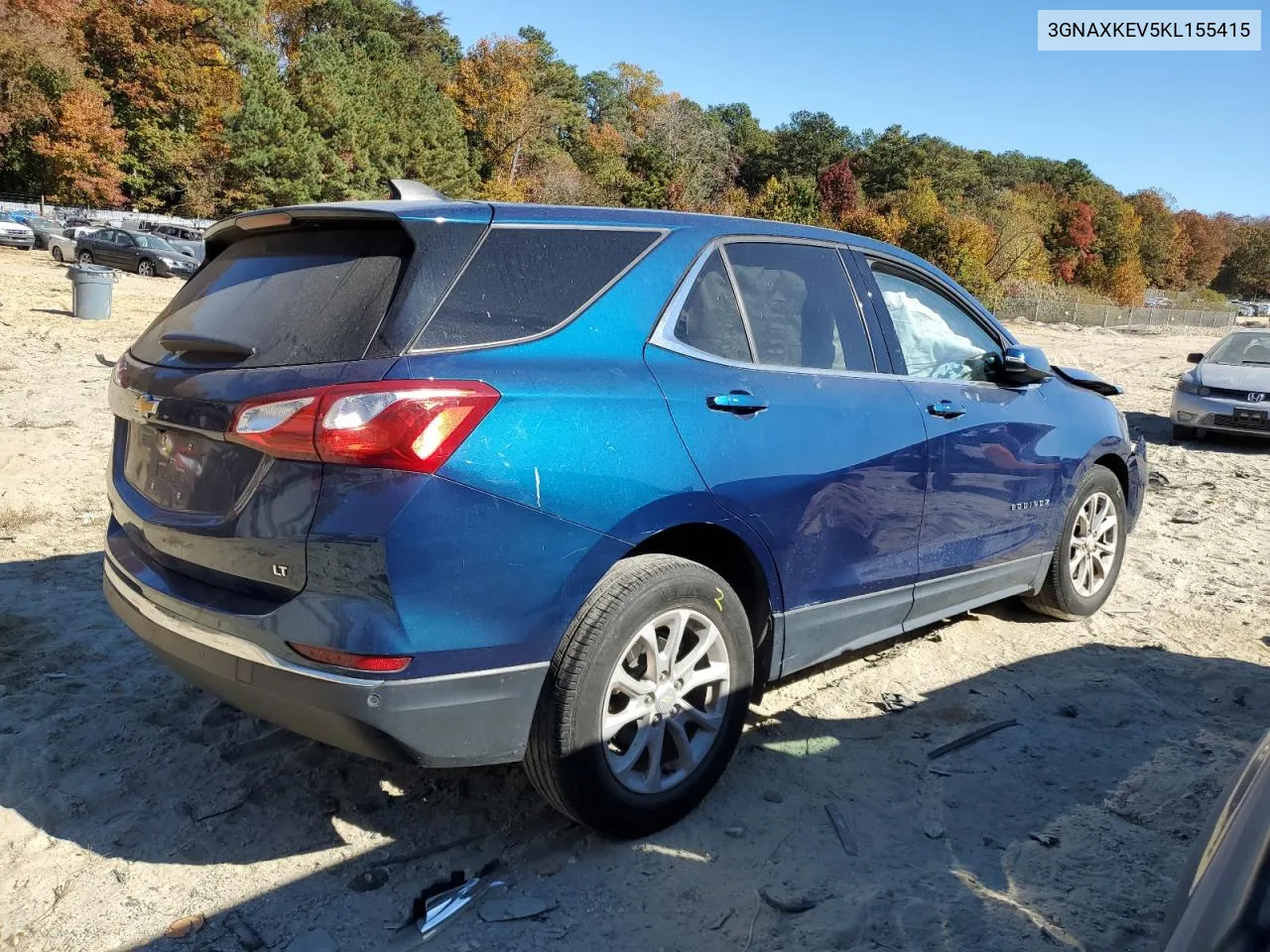 2019 Chevrolet Equinox Lt VIN: 3GNAXKEV5KL155415 Lot: 77682544