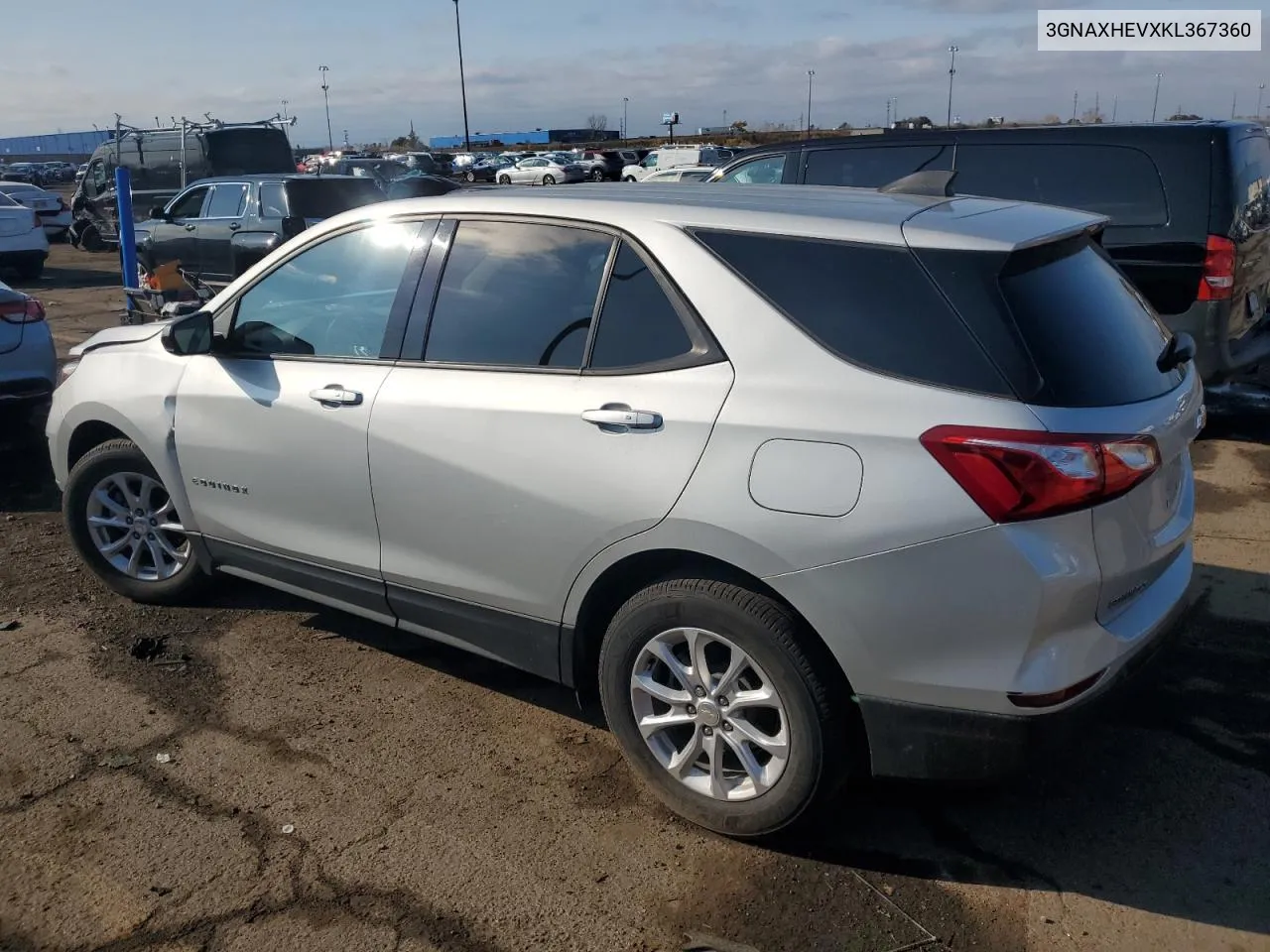 2019 Chevrolet Equinox Ls VIN: 3GNAXHEVXKL367360 Lot: 77699224