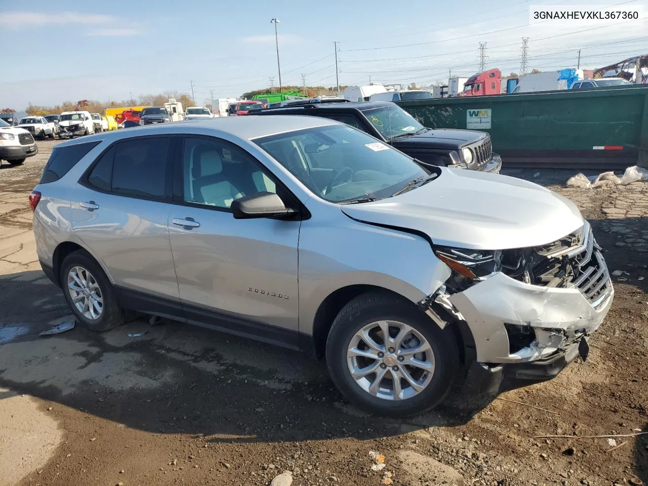 2019 Chevrolet Equinox Ls VIN: 3GNAXHEVXKL367360 Lot: 77699224