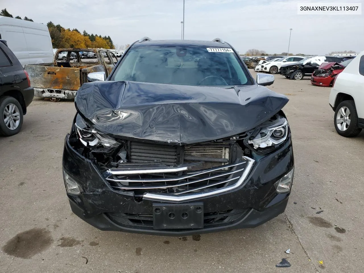 2019 Chevrolet Equinox Premier VIN: 3GNAXNEV3KL113407 Lot: 77777154