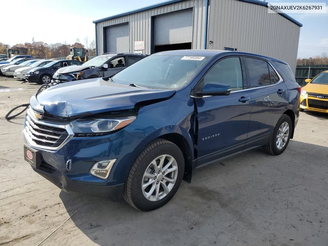 2019 Chevrolet Equinox Lt VIN: 2GNAXUEV2K6267931 Lot: 77789384