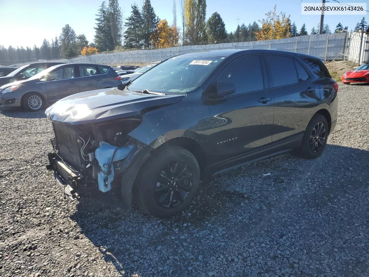 2019 Chevrolet Equinox Ls VIN: 2GNAXSEVXK6143426 Lot: 78017434