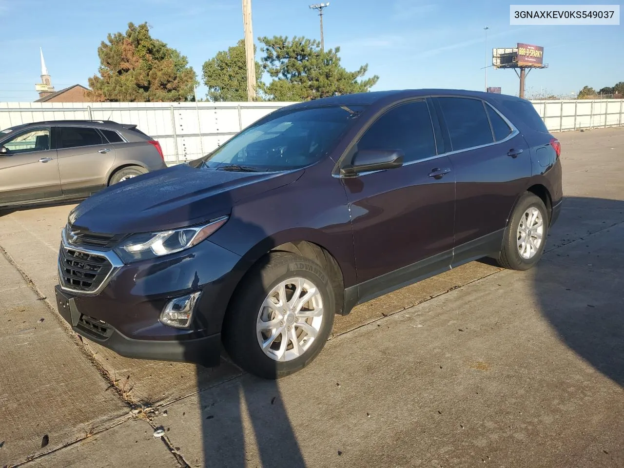 2019 Chevrolet Equinox Lt VIN: 3GNAXKEV0KS549037 Lot: 78253064