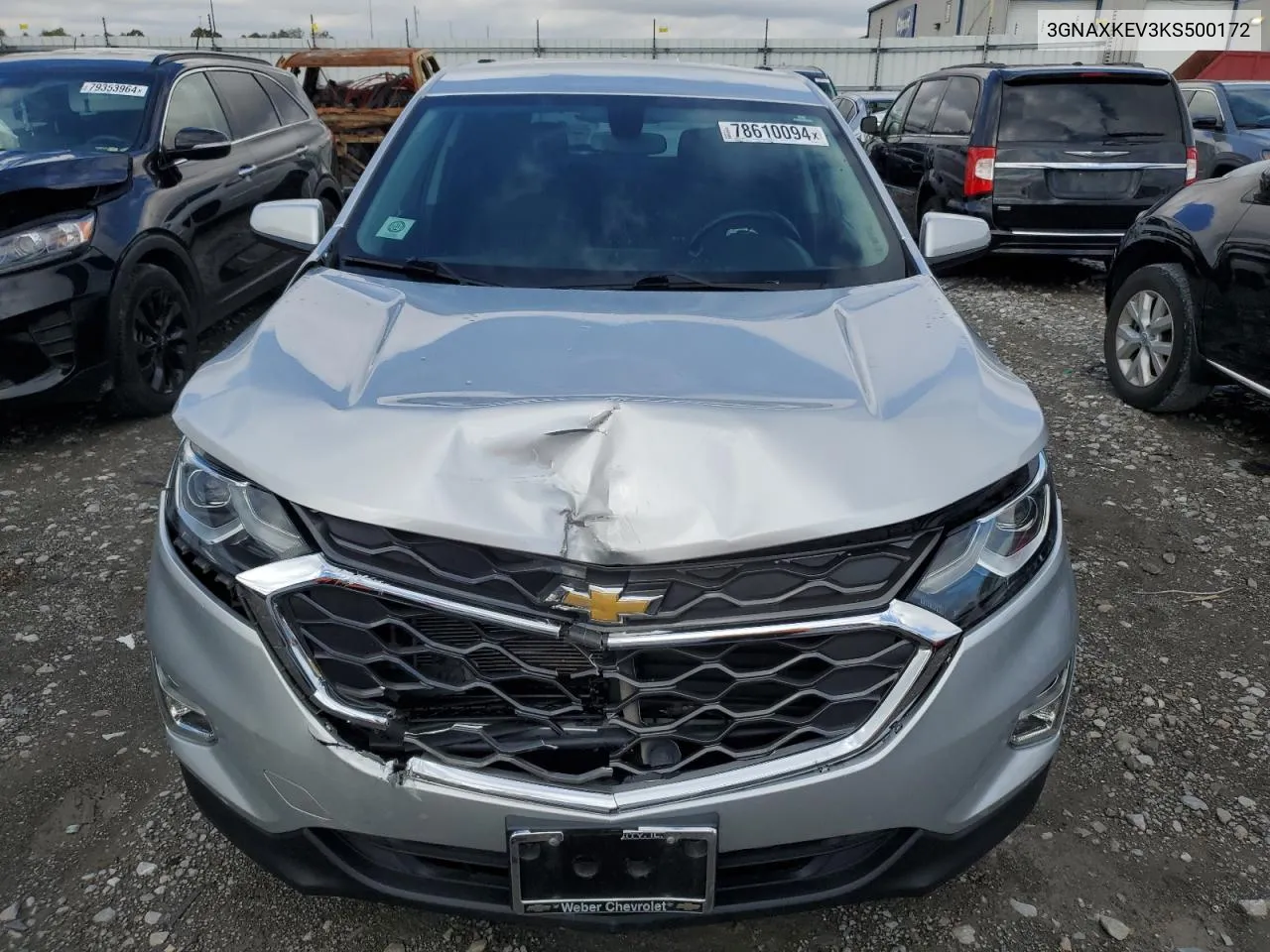 2019 Chevrolet Equinox Lt VIN: 3GNAXKEV3KS500172 Lot: 78610094