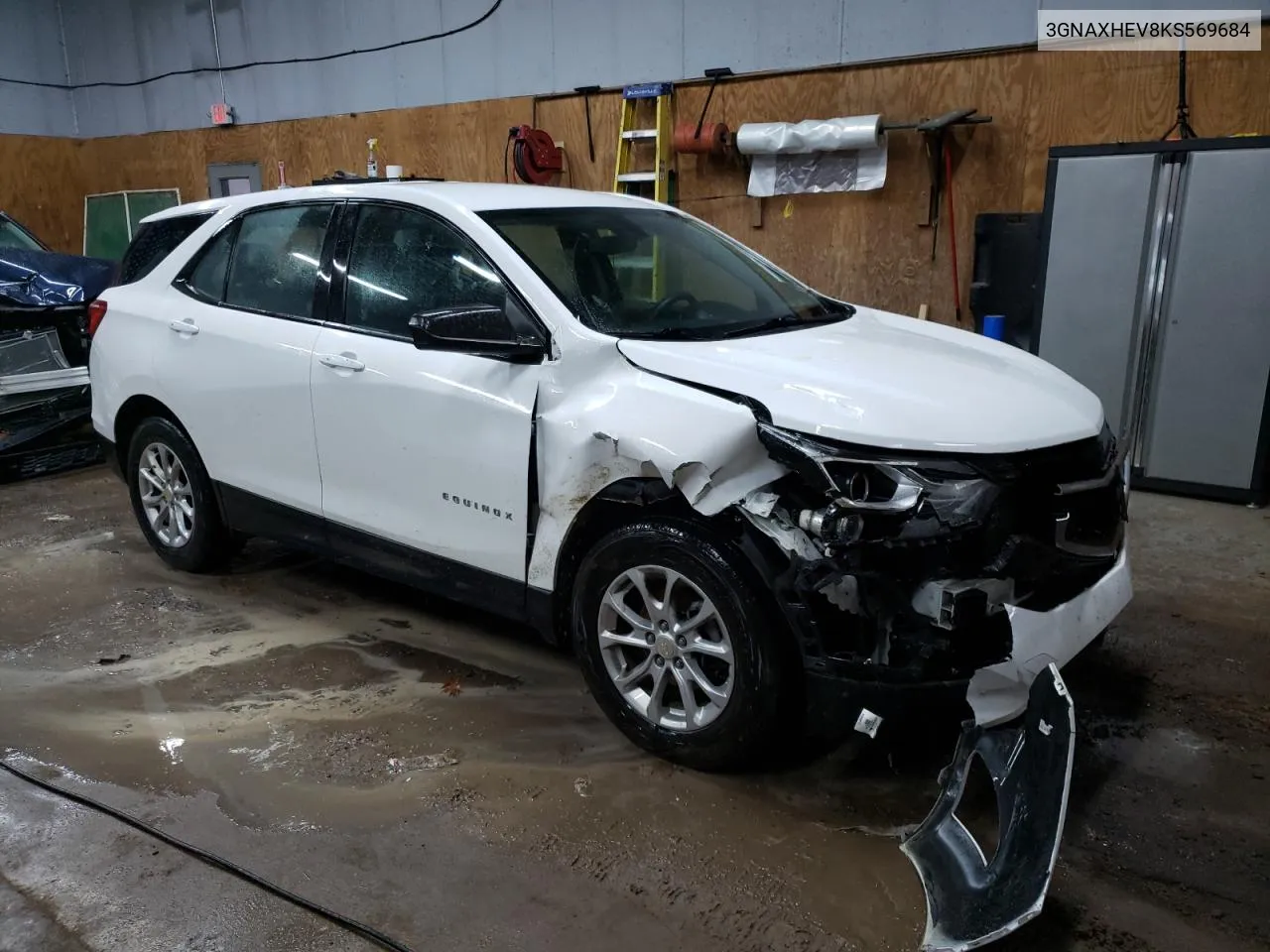 2019 Chevrolet Equinox Ls VIN: 3GNAXHEV8KS569684 Lot: 78909564