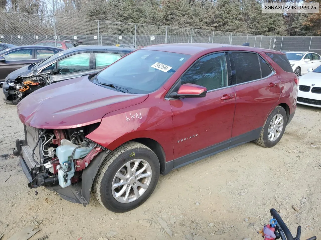 2019 Chevrolet Equinox Lt VIN: 3GNAXUEV9KL199025 Lot: 79522564