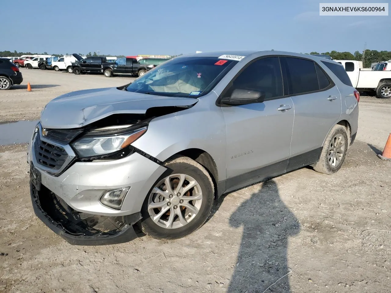 2019 Chevrolet Equinox Ls VIN: 3GNAXHEV6KS600964 Lot: 79649914