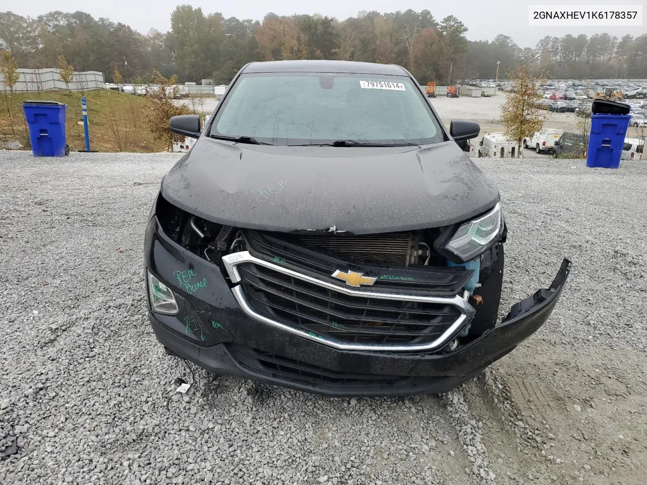 2019 Chevrolet Equinox Ls VIN: 2GNAXHEV1K6178357 Lot: 79751614