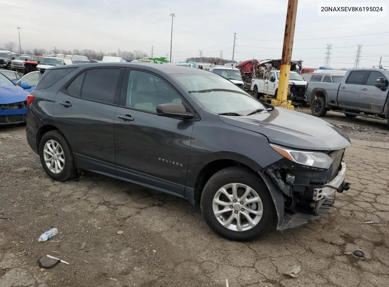 2019 Chevrolet Equinox Ls VIN: 2GNAXSEV8K6195024 Lot: 80321524