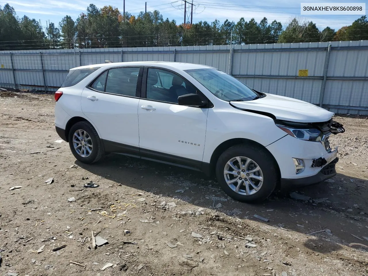 2019 Chevrolet Equinox Ls VIN: 3GNAXHEV8KS600898 Lot: 80414764