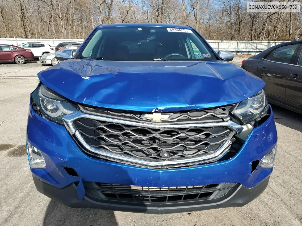 2019 Chevrolet Equinox Lt VIN: 3GNAXUEV0KS581739 Lot: 80484034