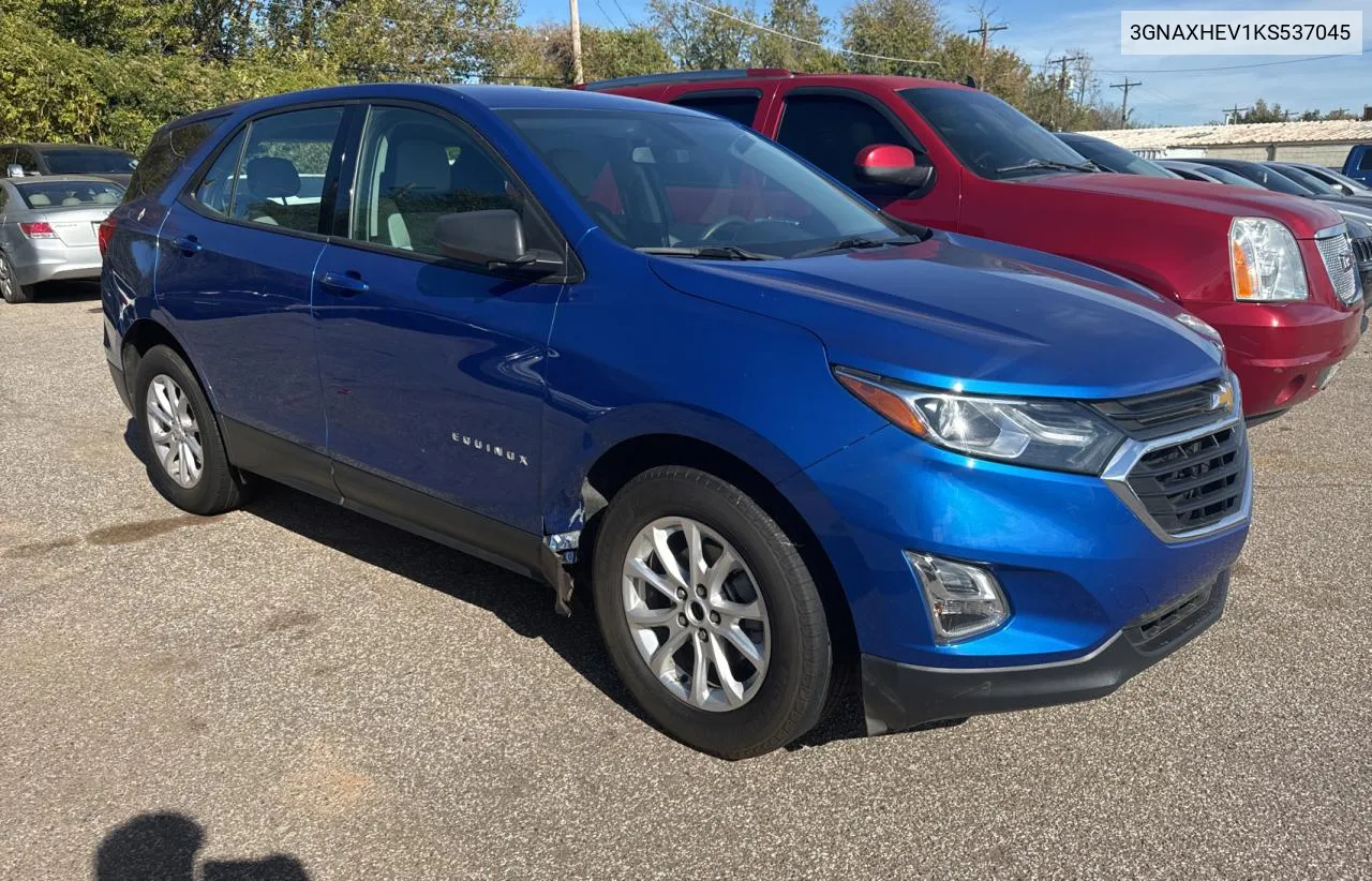 2019 Chevrolet Equinox Ls VIN: 3GNAXHEV1KS537045 Lot: 80725254