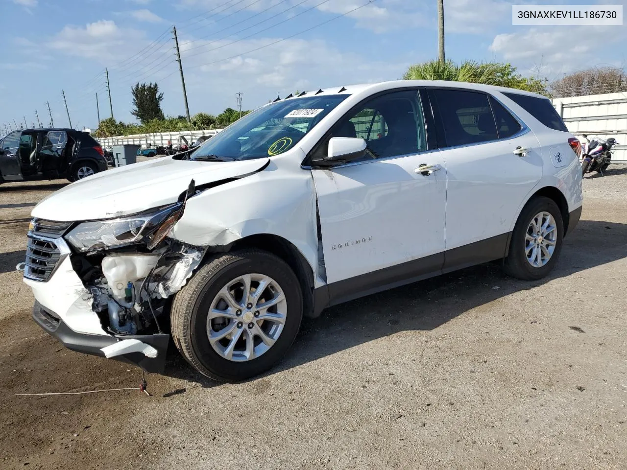 2020 Chevrolet Equinox Lt VIN: 3GNAXKEV1LL186730 Lot: 52071924