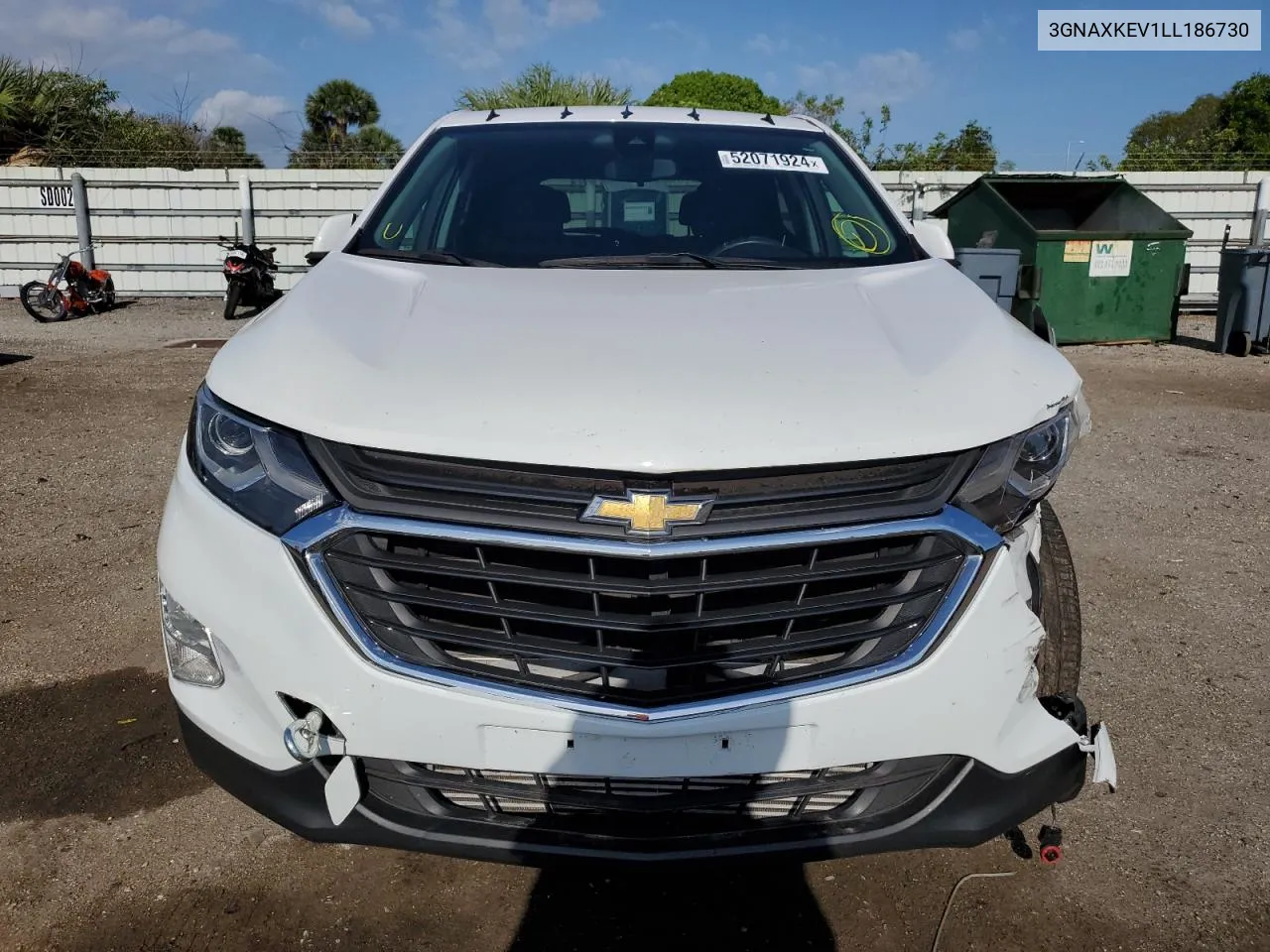 2020 Chevrolet Equinox Lt VIN: 3GNAXKEV1LL186730 Lot: 52071924