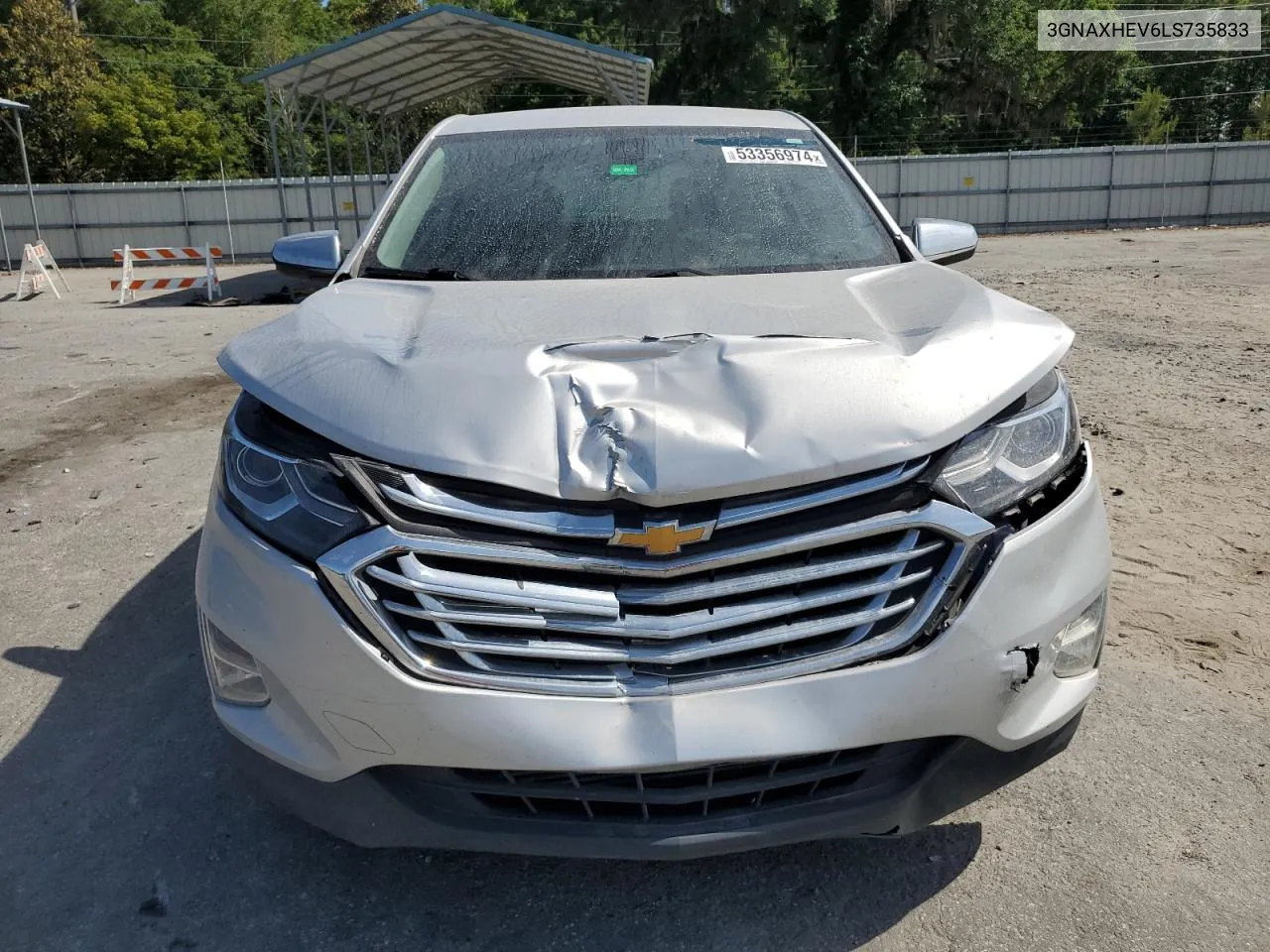 2020 Chevrolet Equinox Ls VIN: 3GNAXHEV6LS735833 Lot: 53356974