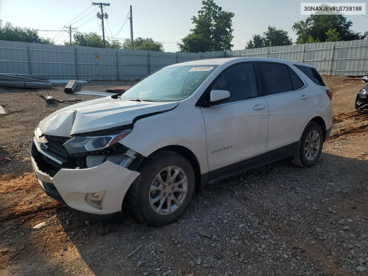 2020 Chevrolet Equinox Lt VIN: 3GNAXJEV8LS738188 Lot: 54746904