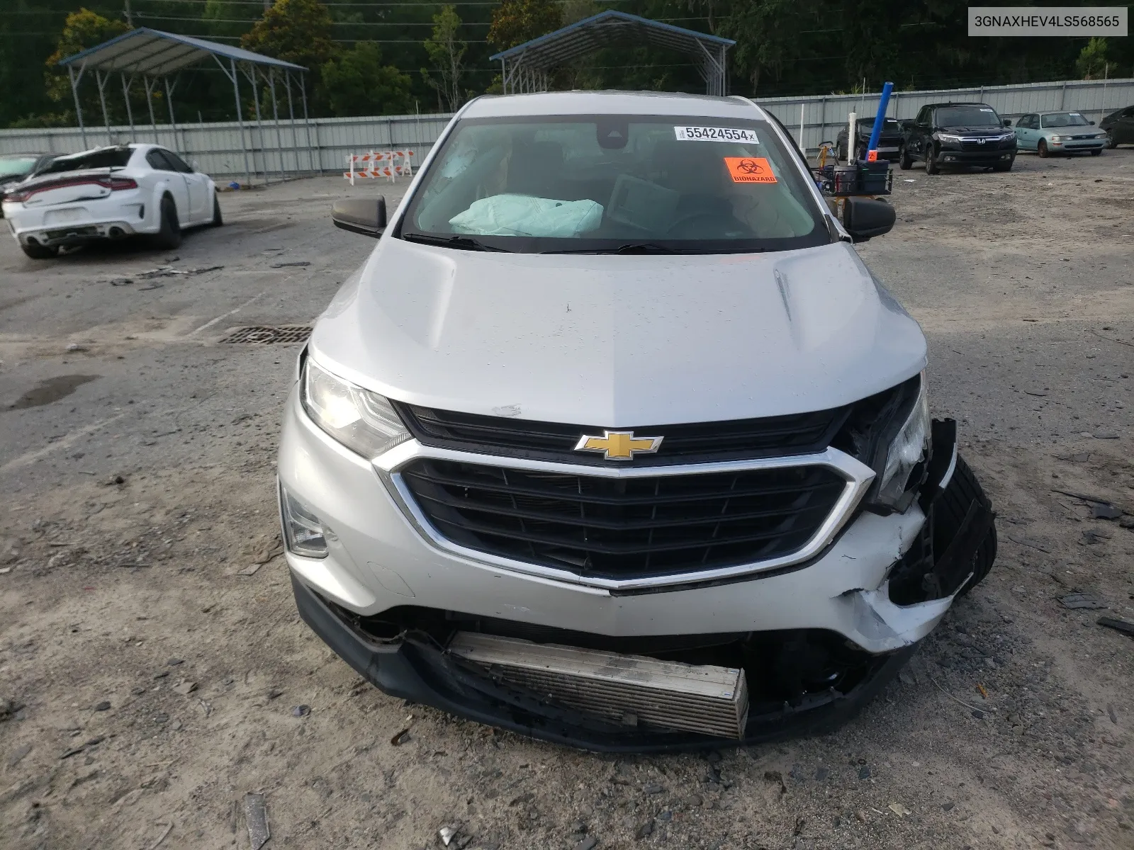 2020 Chevrolet Equinox Ls VIN: 3GNAXHEV4LS568565 Lot: 55424554