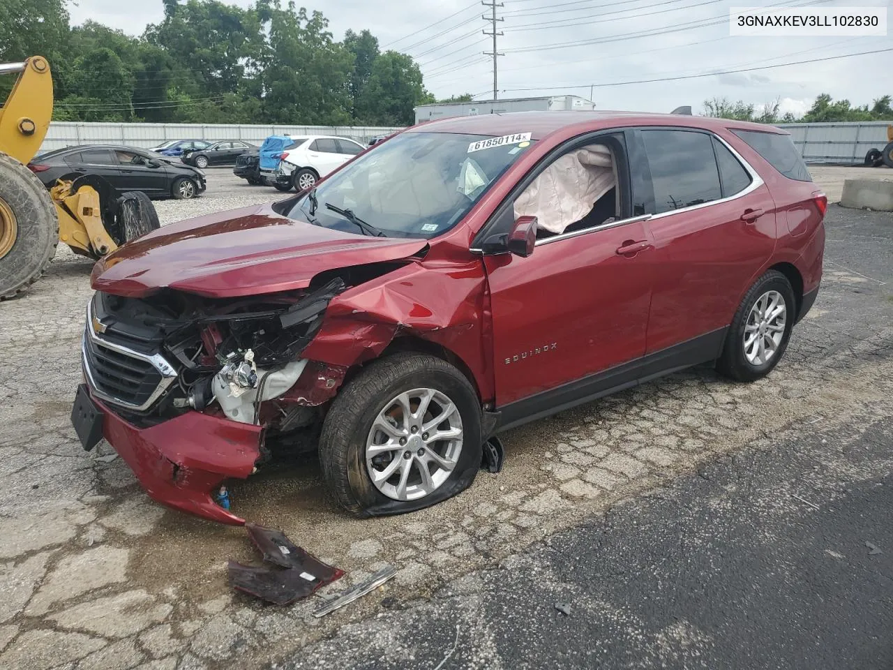 2020 Chevrolet Equinox Lt VIN: 3GNAXKEV3LL102830 Lot: 61850114