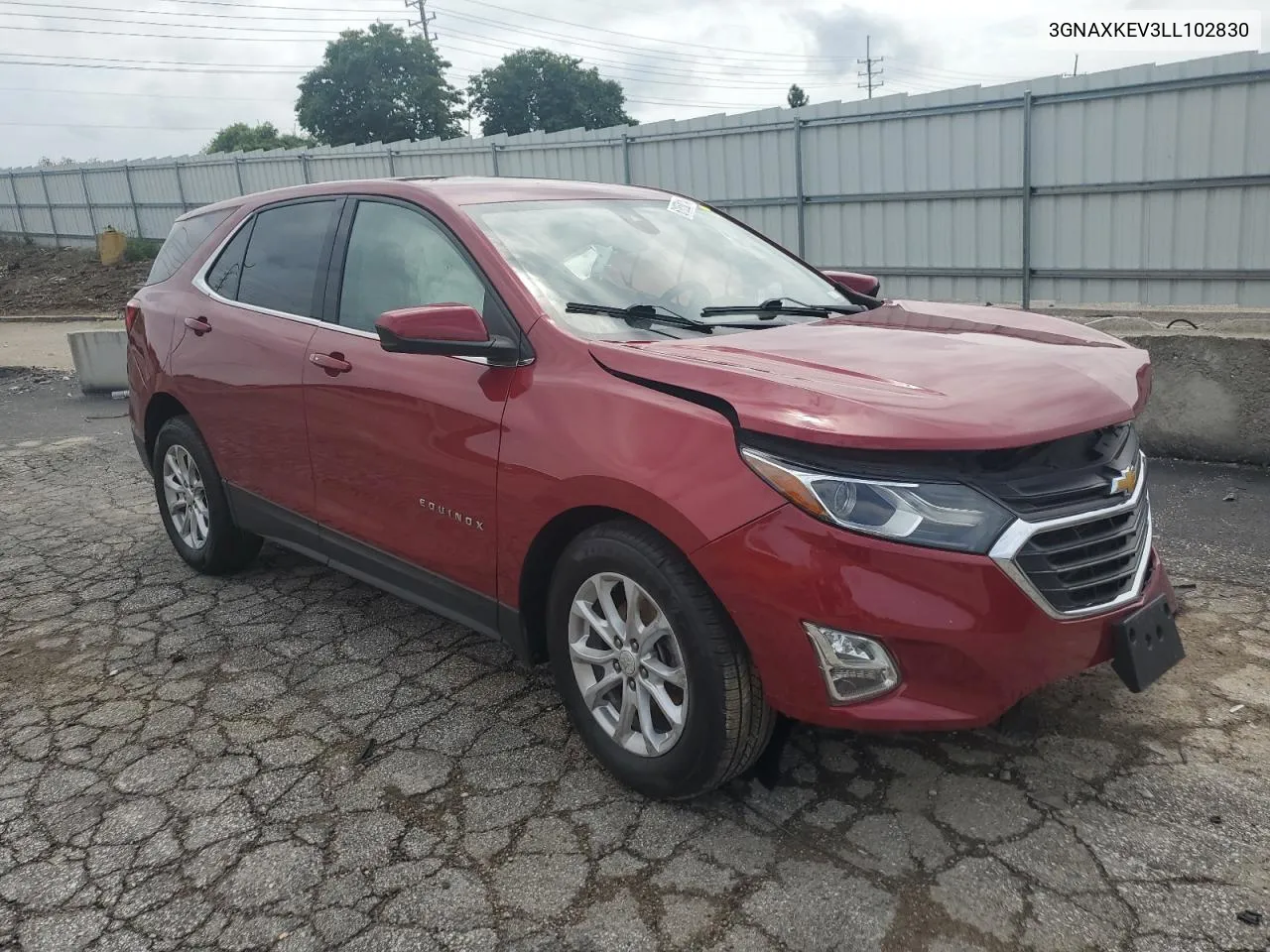 2020 Chevrolet Equinox Lt VIN: 3GNAXKEV3LL102830 Lot: 61850114