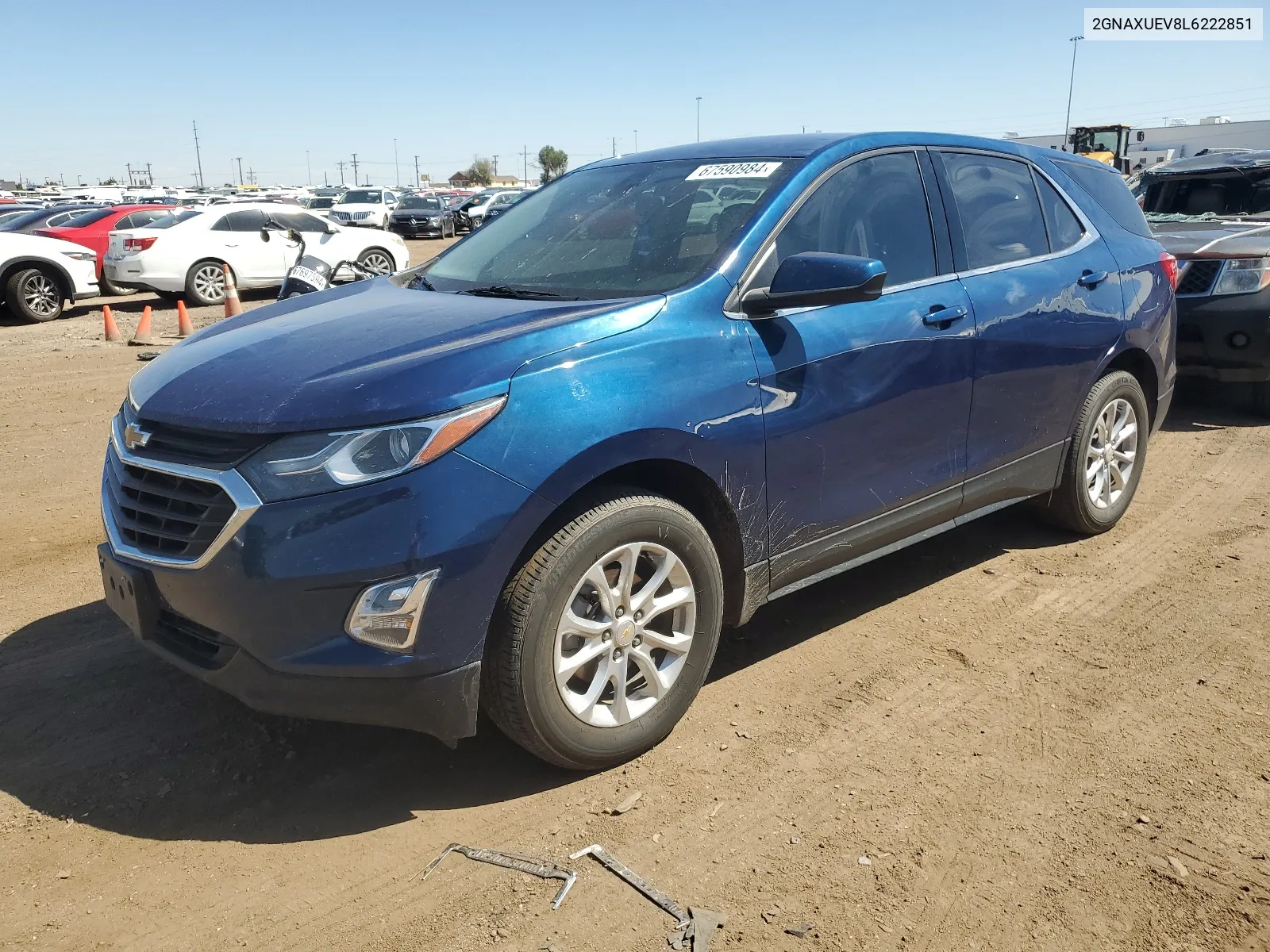 2020 Chevrolet Equinox Lt VIN: 2GNAXUEV8L6222851 Lot: 67590984