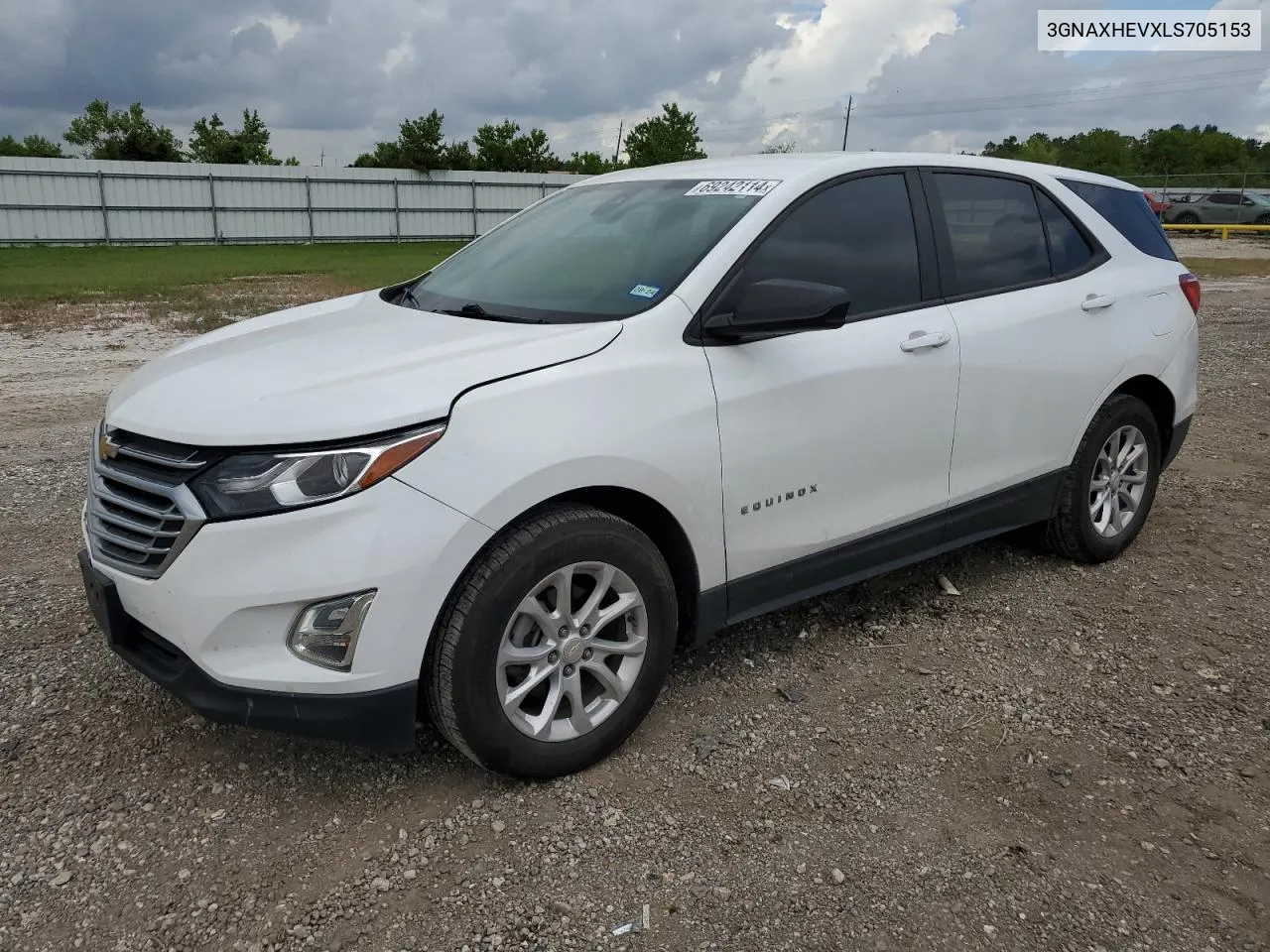 2020 Chevrolet Equinox Ls VIN: 3GNAXHEVXLS705153 Lot: 69242114