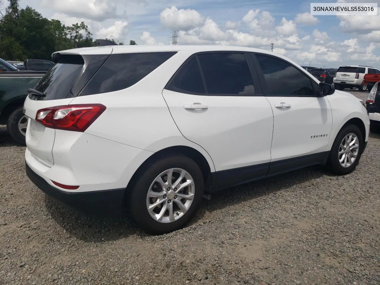 2020 Chevrolet Equinox Ls VIN: 3GNAXHEV6LS553016 Lot: 70599934