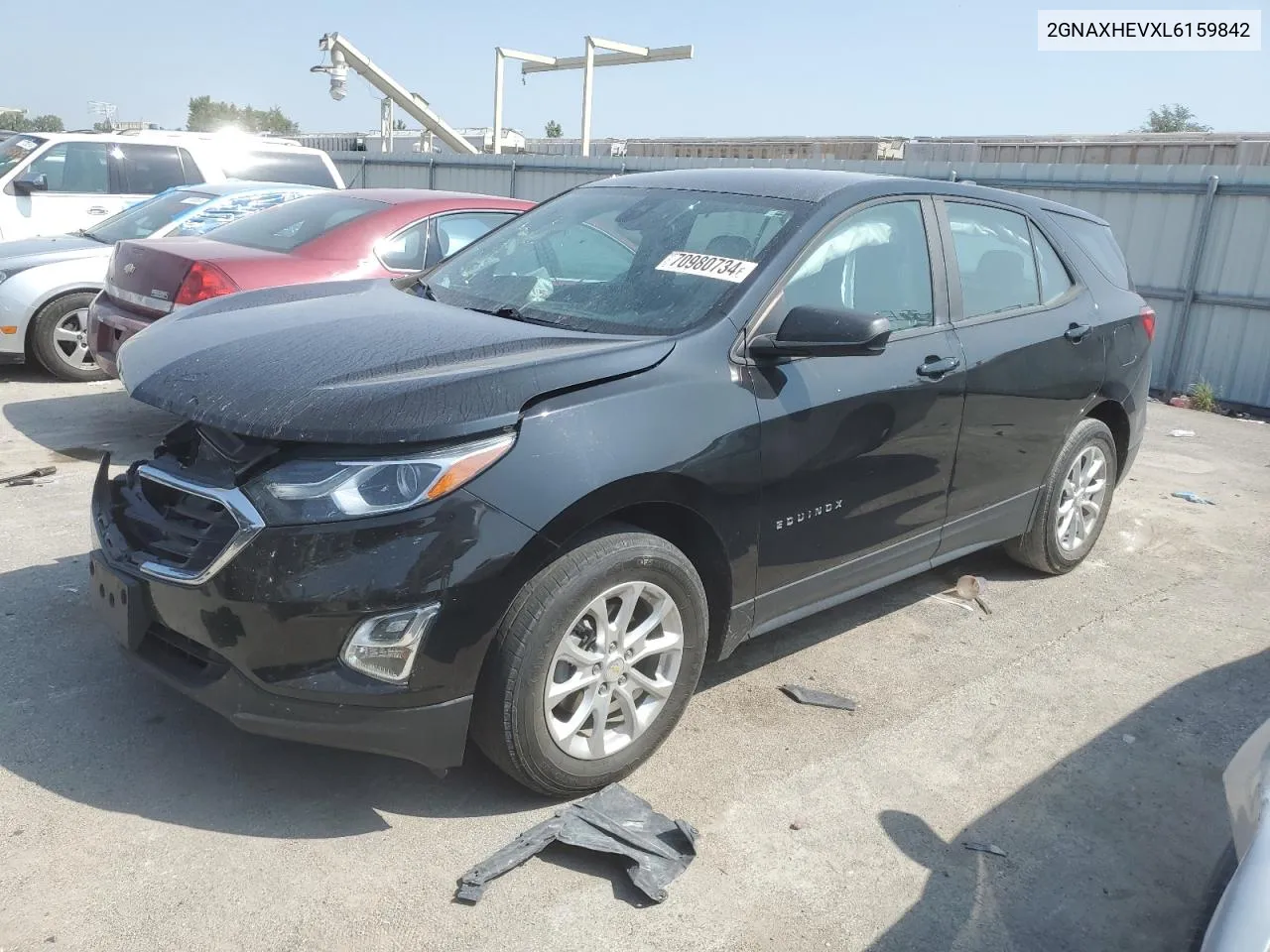 2020 Chevrolet Equinox Ls VIN: 2GNAXHEVXL6159842 Lot: 70980734