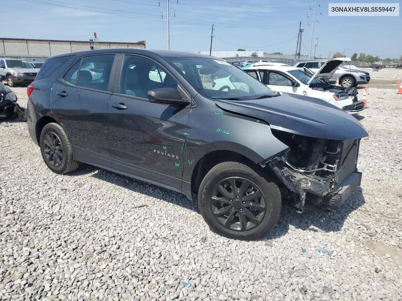 2020 Chevrolet Equinox Ls VIN: 3GNAXHEV8LS559447 Lot: 71089214