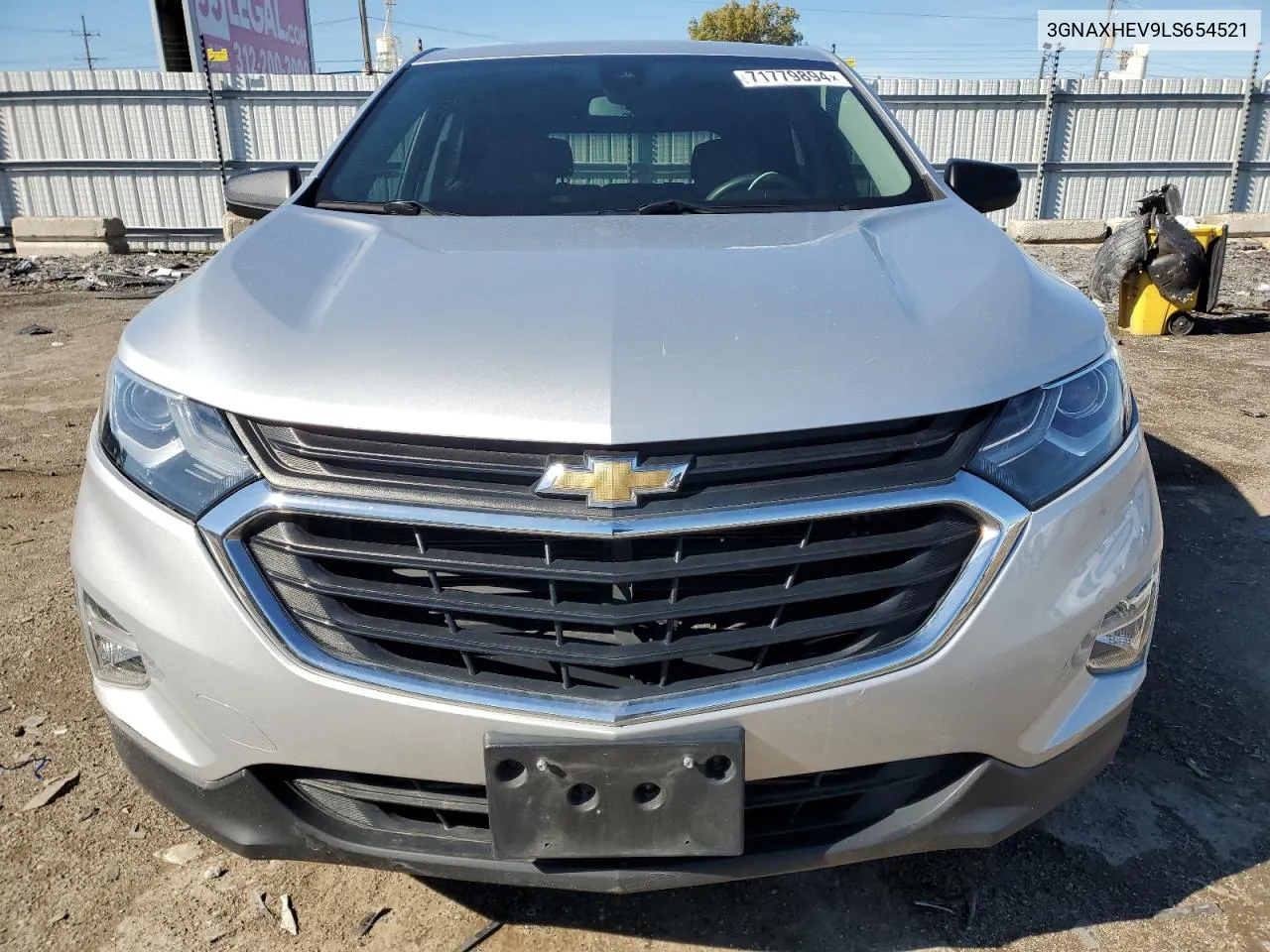 2020 Chevrolet Equinox Ls VIN: 3GNAXHEV9LS654521 Lot: 71779894