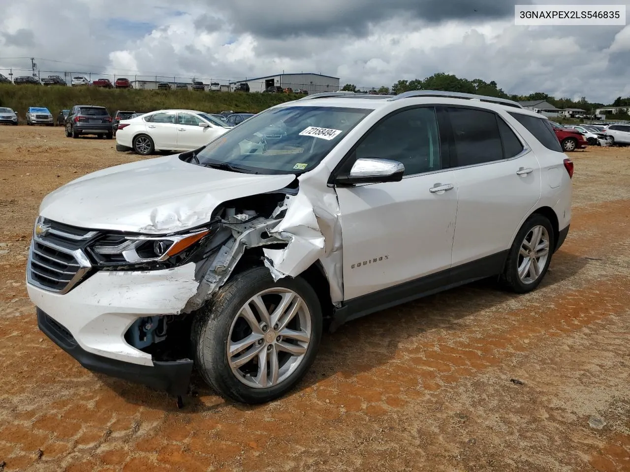 2020 Chevrolet Equinox Premier VIN: 3GNAXPEX2LS546835 Lot: 72158494