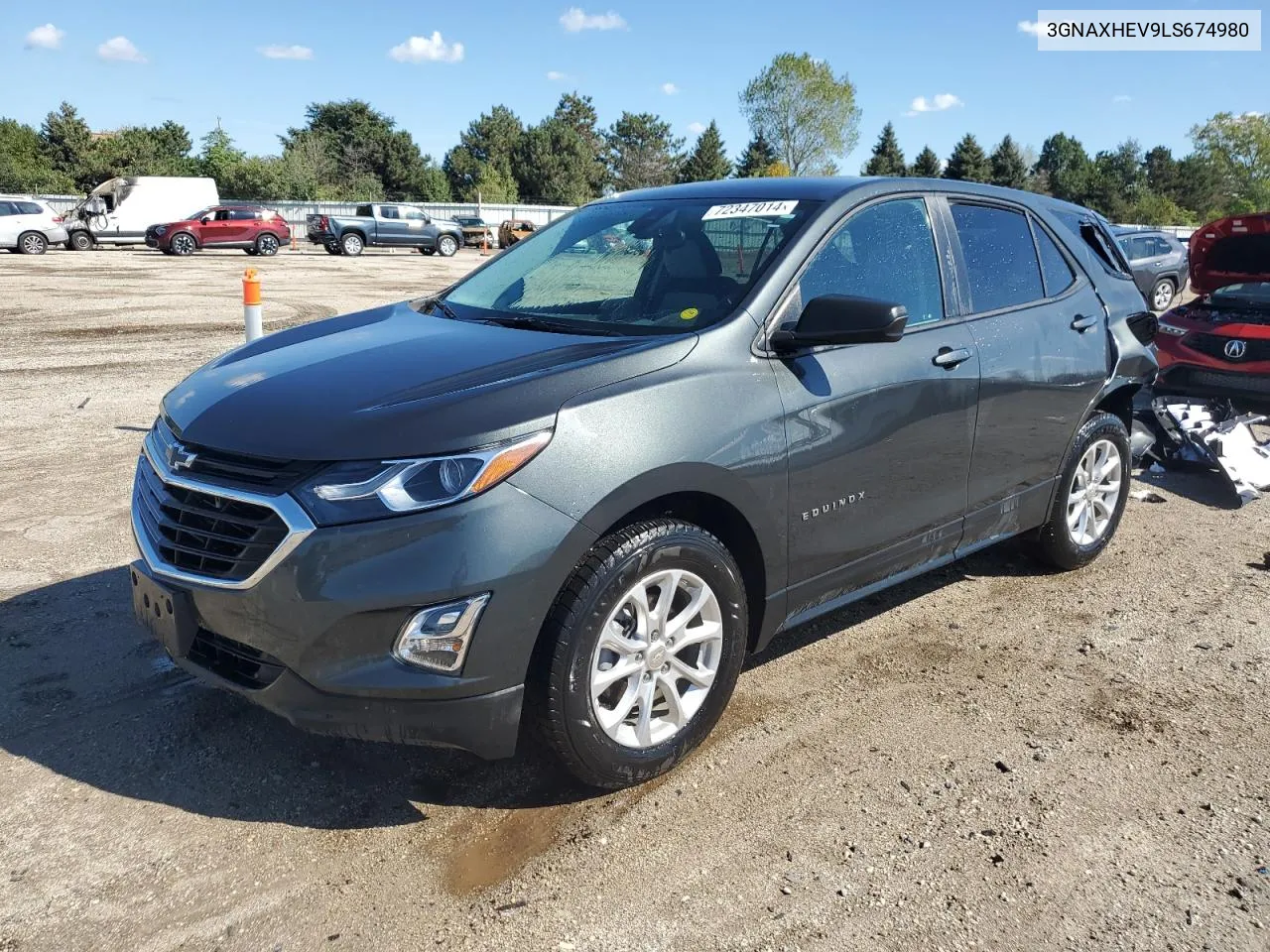 2020 Chevrolet Equinox Ls VIN: 3GNAXHEV9LS674980 Lot: 72347014